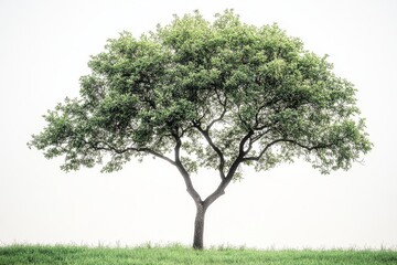 Obraz premium Beautiful green tree isolated on a white background with no shadow, in transparent PNG format, cut-out image for clean display.