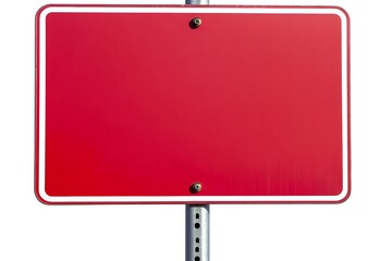 Blank Red Sign:  Awaiting Your Message