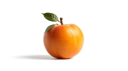 Isolated Apricot, High-Quality Photo, White Background, Bright Colors, Detailed Clipping Path