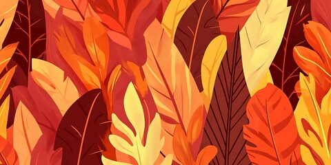 Autumn leaves pattern, fall foliage, nature background, design texture