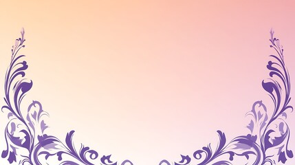 Elegant Purple Floral Design On Peach Background
