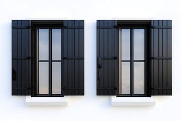 Elegant Black Shutters Enhance Window Design