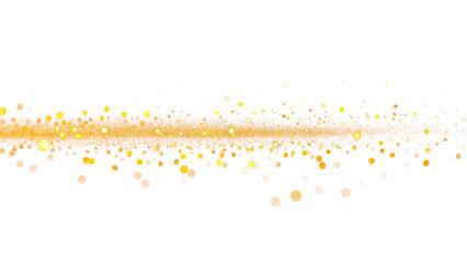 A horizontal streak of golden light with scattered sparkles on a transparent background.