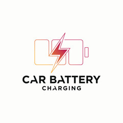 electric car charging logo, Modern vehicle battery charging logo.
