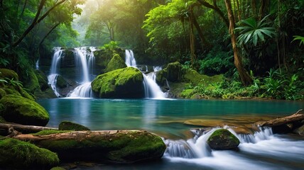 beautiful river jungle nature background scenic landscape river