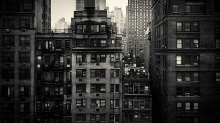 Urban Brick Buildings Cityscape Architectural Detail
