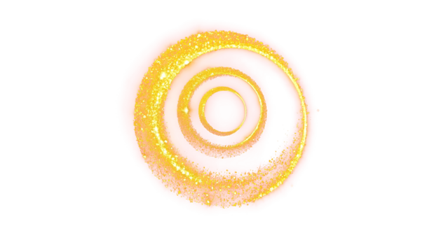 A swirling ring of golden light  on a transparent background.