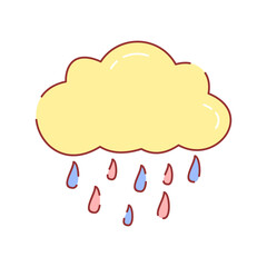 Vector illustration of whimsical clouds with charming elements. Perfect for adding a playful touch to projects, suitable for children&rsquo;s designs, creativity, and decorative theme