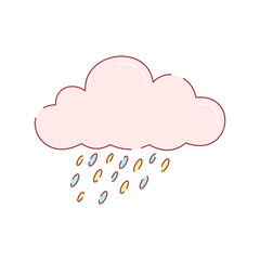 Vector illustration of whimsical clouds with charming elements. Perfect for adding a playful touch to projects, suitable for children’s designs, creativity, and decorative theme