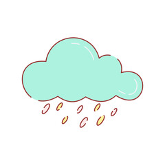 Vector illustration of whimsical clouds with charming elements. Perfect for adding a playful touch to projects, suitable for children’s designs, creativity, and decorative theme