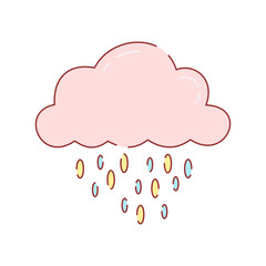 Vector illustration of whimsical clouds with charming elements. Perfect for adding a playful touch to projects, suitable for children’s designs, creativity, and decorative theme