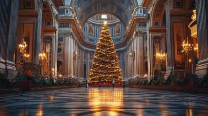 Fototapeta premium Grand Cathedral Christmas Tree