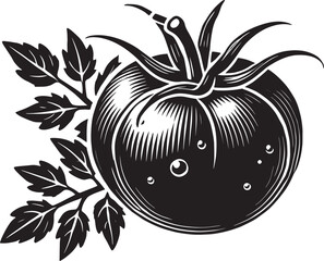 Tomato vegetable silhouette bell pepper vector illustration isolated on a white background 