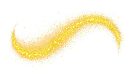 A flowing wave of golden light on a transparent background.