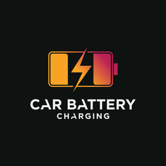 electric car charging logo, Modern vehicle battery charging logo.