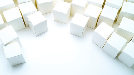 Abstract White Cube Boxes Background  Packaging Design  Minimalist  Blank  Mockup  Templat