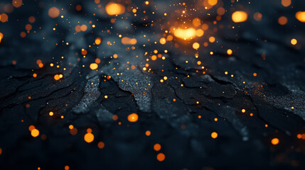 Mysterious abstract background with dark tones and glowing particles