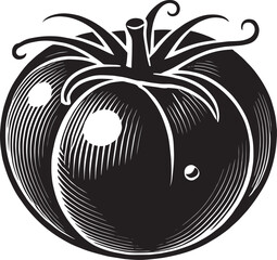 Tomato vegetable silhouette bell pepper vector illustration isolated on a white background 