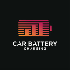 electric car charging logo, Modern vehicle battery charging logo.