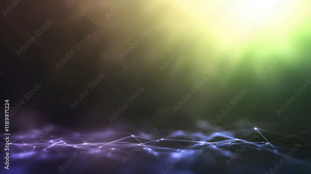 Poster abstract futuristic background blue glow particle network dark scene