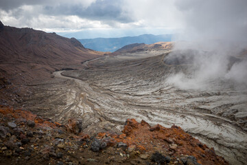 中岳から見た阿蘇山火口