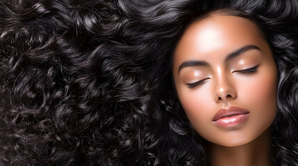 Naklejka premium Healthy hair is showcased.