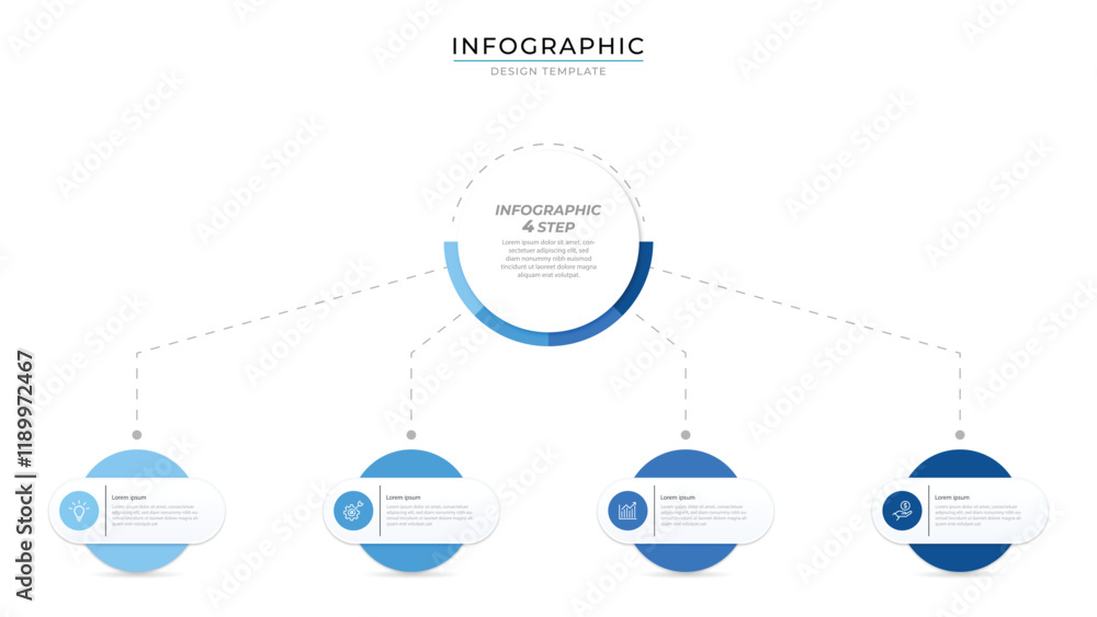 Poster vector infographic label design with circle infographic template design and 4-5-6 options or steps. 
