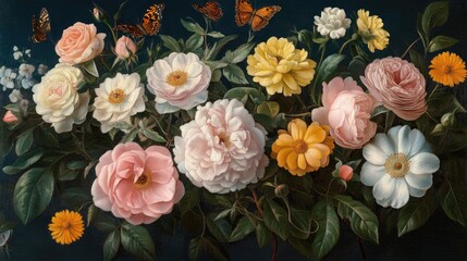 Free photo Flowers blossom floral bouquet decoration colorful beautiful background garden flowers plant pattern