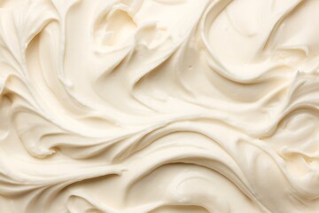 Obraz premium Close up of whipped cream background. Top view, flat lay.