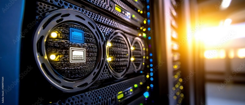 Poster secure server room data protection it infrastructure network technology privacy