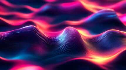 Obraz premium Abstract visuals blending neon lights and textured backgrounds.