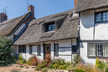 Traditional English thatched cottages in Wendover, Buckinghamshire, England, UK