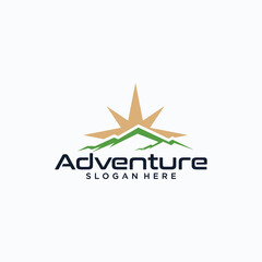 Adventurer logo design, mountain climbing logo, camping logo, adventurer logo vector.