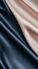 Obraz premium Elegant Draped Silk Fabric Texture Background Dark Blue and Beige Tones