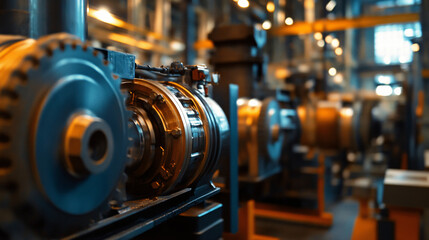 Fototapeta premium Advanced AI detecting lubricant degradation in industrial motors.