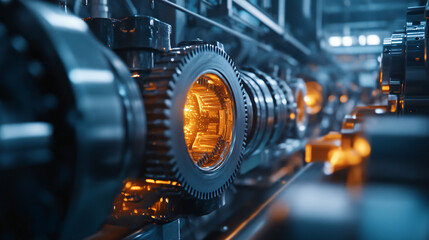 Fototapeta premium Advanced AI detecting lubricant degradation in industrial motors.