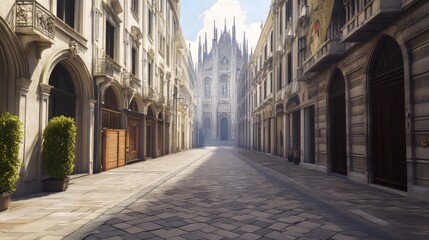 Obraz premium Historic European city street scene