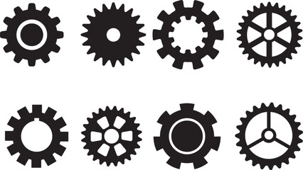 Setting gears icon. Cogwheel group. Gear design collection on white background