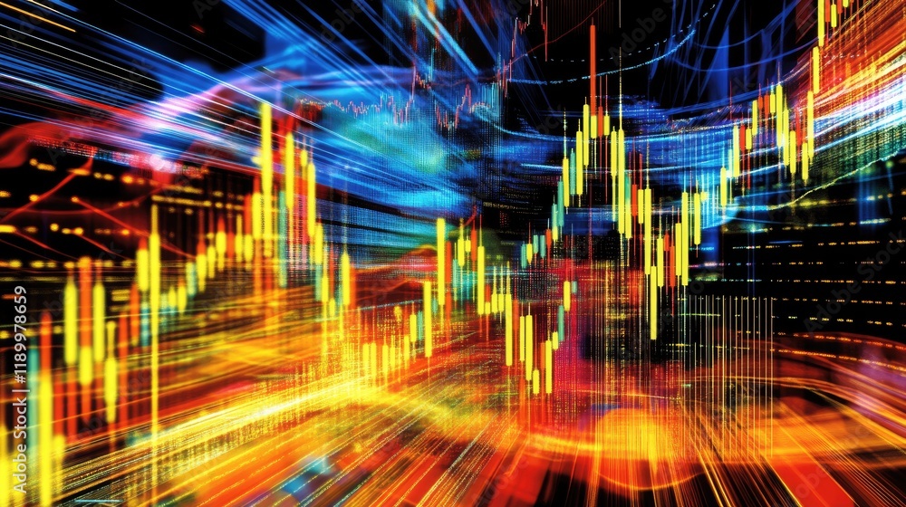 Poster dynamic financial data visualization in a digital landscape a modern approach to analyzing trends.