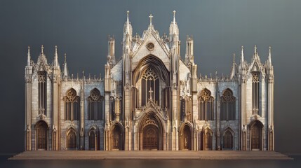 Naklejka premium Grand Gothic Cathedral Facade