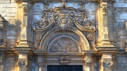 Obraz premium Ornate stone facade of building
