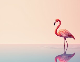Fototapeta premium Flamingo in Pastel Water