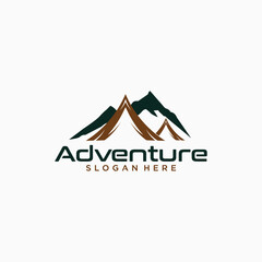 Adventurer logo design, mountain climbing logo, camping logo, adventurer logo vector.