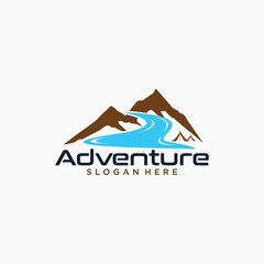 Adventurer logo design, mountain climbing logo, camping logo, adventurer logo vector.