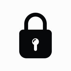 Padlock icon, lock, Lock silhouette illustrations and vectorsvector template