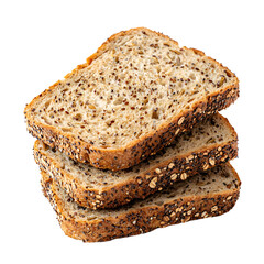 Sliced Whole Grain Bread Loaf on White Background