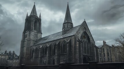 Obraz premium Gothic church under a gray sky