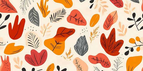 Autumn leaves pattern, fall design, nature background, website decor