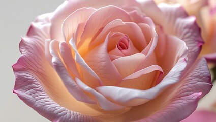 Delicate Peach Rose Close Up Detailed Petals