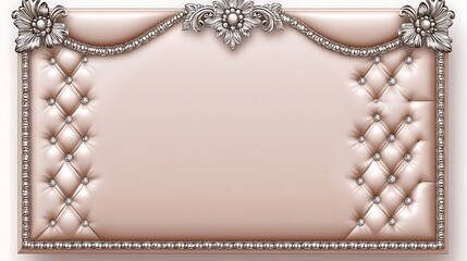 Elegant Tufted Headboard With Ornate Silver Frame